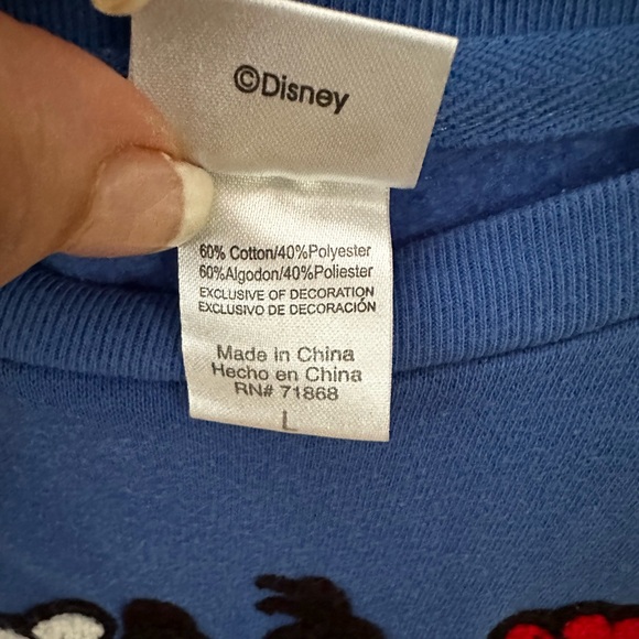 VTG Mickey Mouse/Donald Duck/Goofy Disney Embroidered Blue Sweater 90’s L - Picture 6 of 6